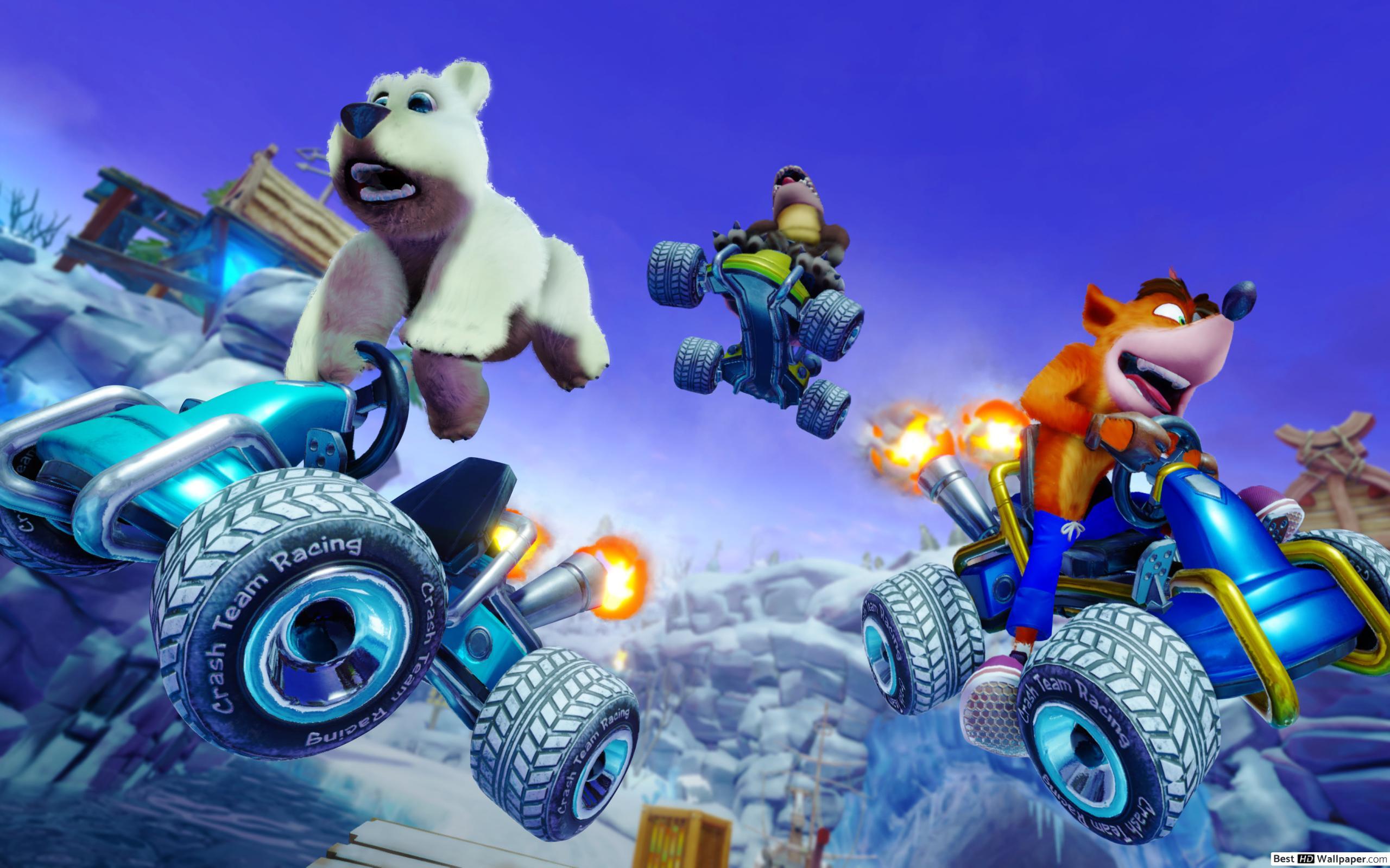 2560x1600 Crash Team Racing, Crash Bandicoot and Polar HD wallpaper