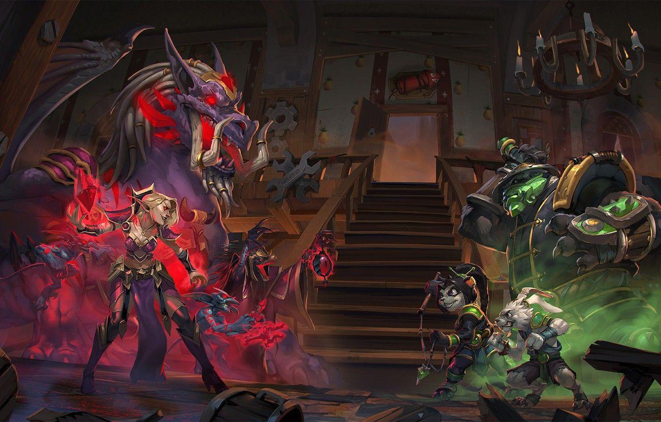 1332x850 Wallpaper ladder, creatures, HeartStone Cinematic, painting
