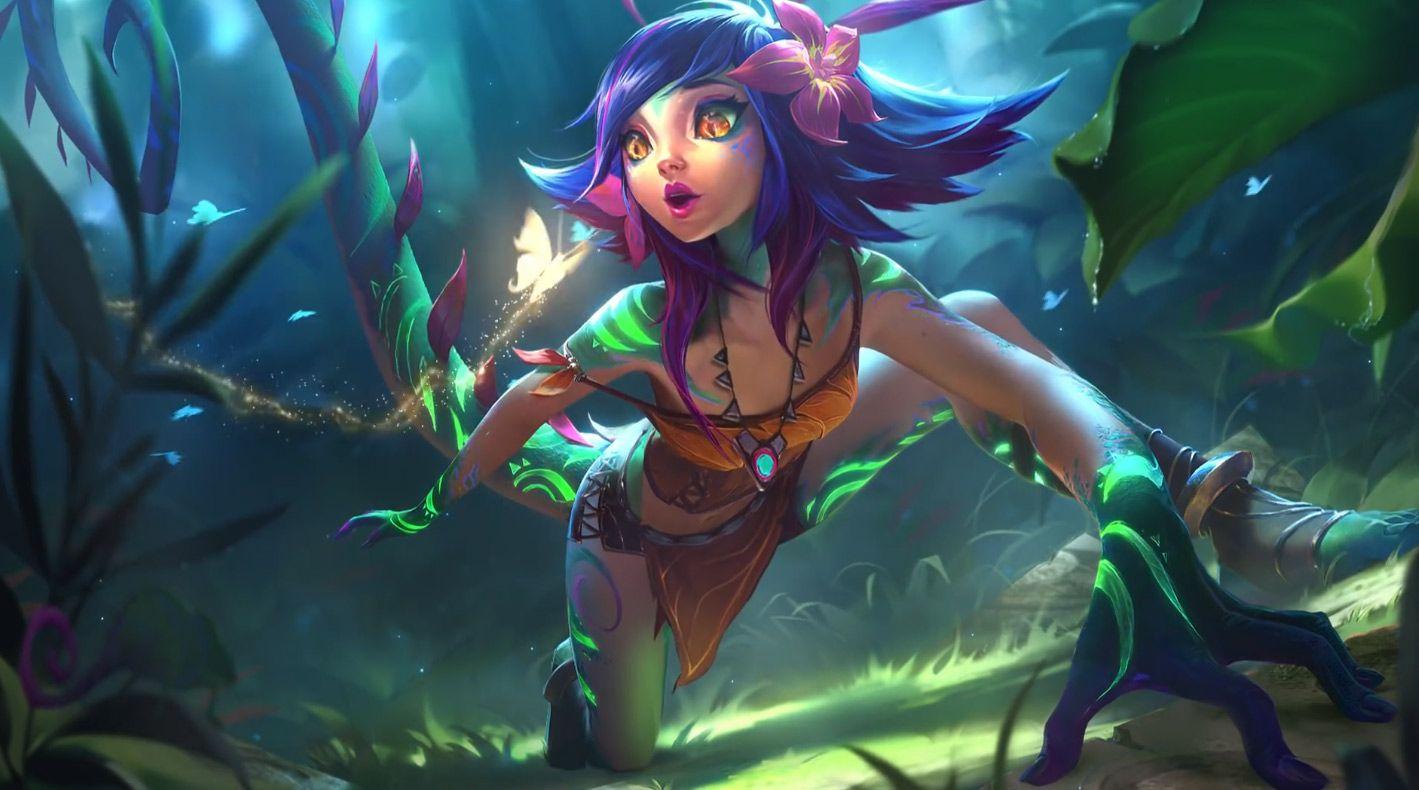 Hình nền hoạt hình 1419x790 Neeko League of Legends