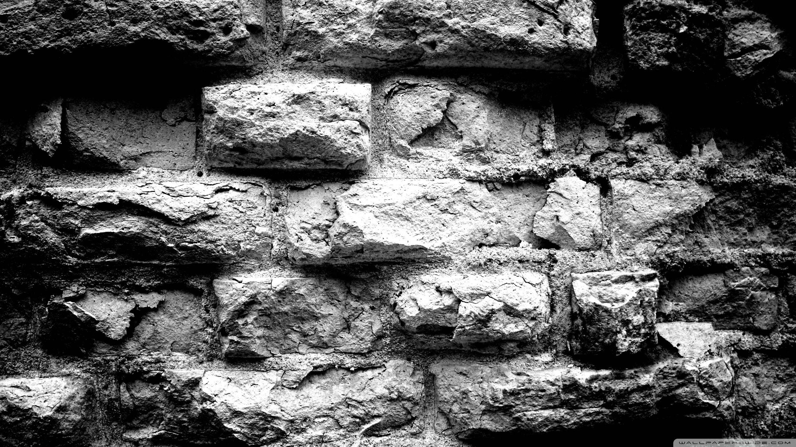 2560x1440 Old Brick Wall Black And White Ultra HD Desktop Background Wallpaper for 4K UHD TV : Multi Display, Dual Monitor : Tablet