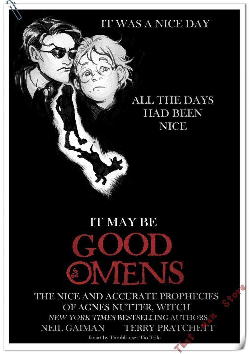 800x1134 Hot Good Omens Neil Gaiman TV Series Show 2019 Poster Wall Print Wall Picture For Living Room Home Decor