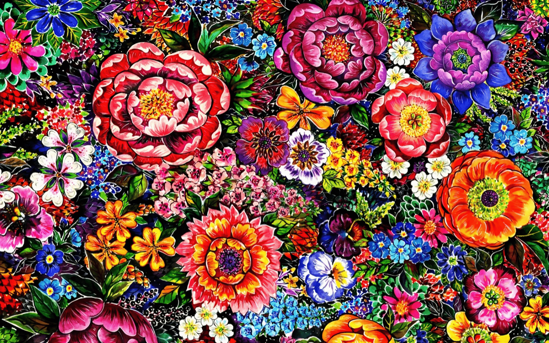 Flower Painting Wallpapers - Top Free Flower Painting Backgrounds - WallpaperAccess