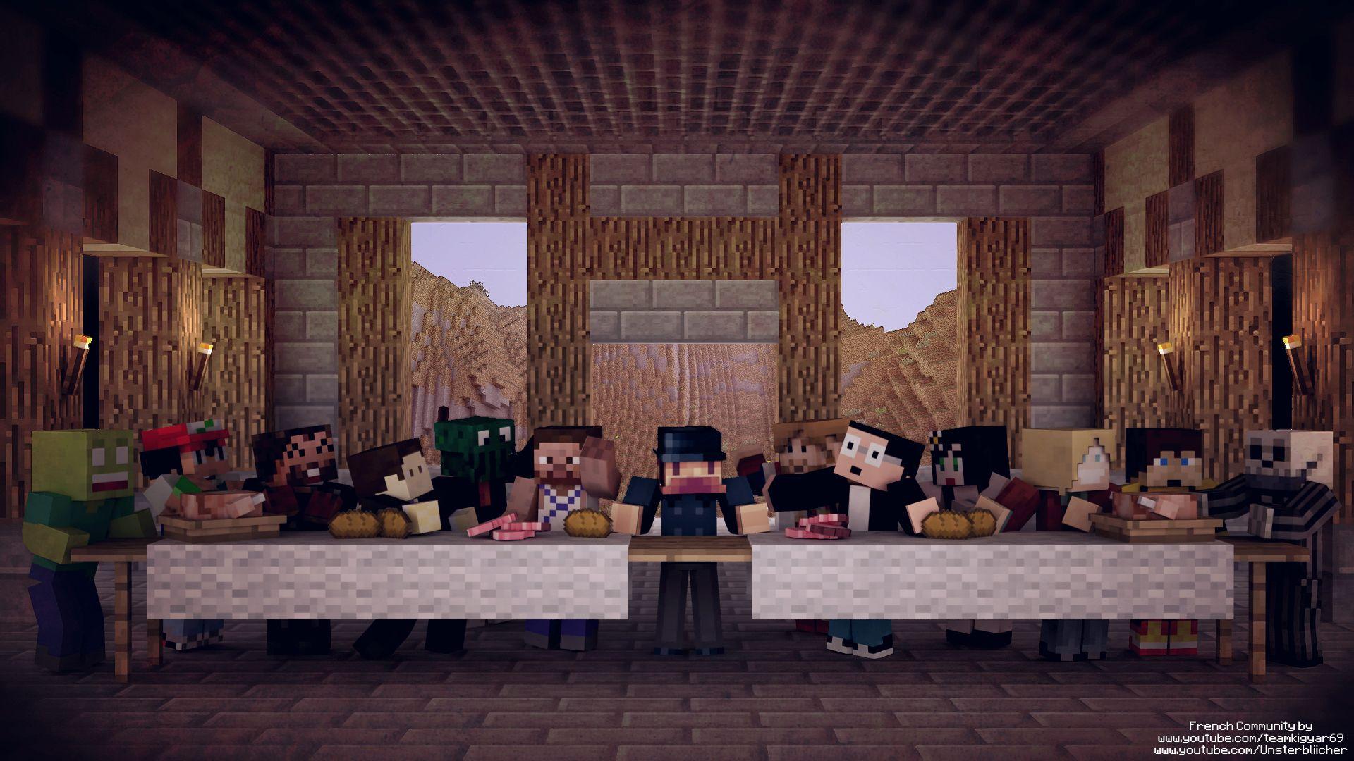 1920x1080 The Last Supper, Minecraft wallpaper