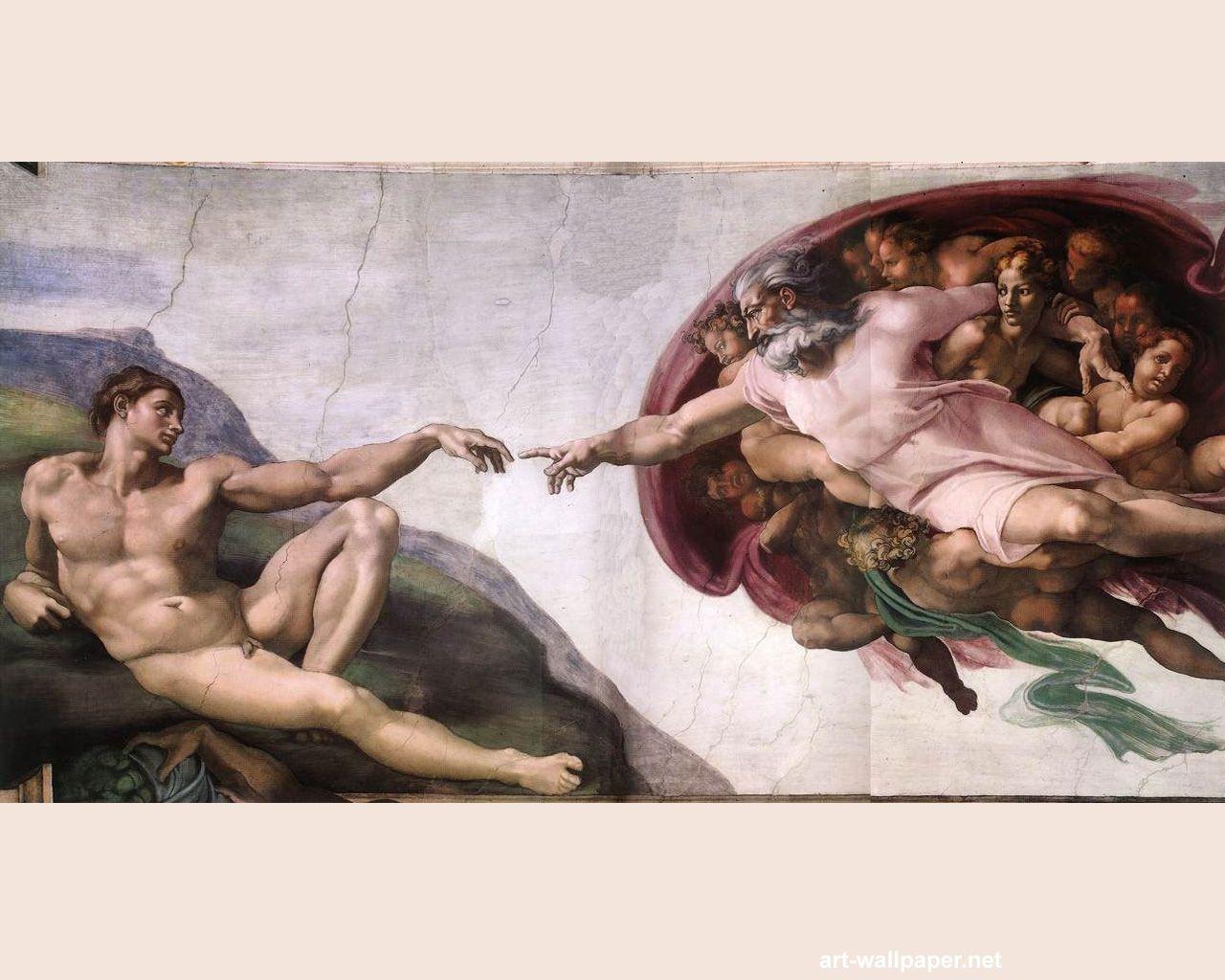 1280x1024 Michelangelo Buonarroti Wallpaper Painting Of