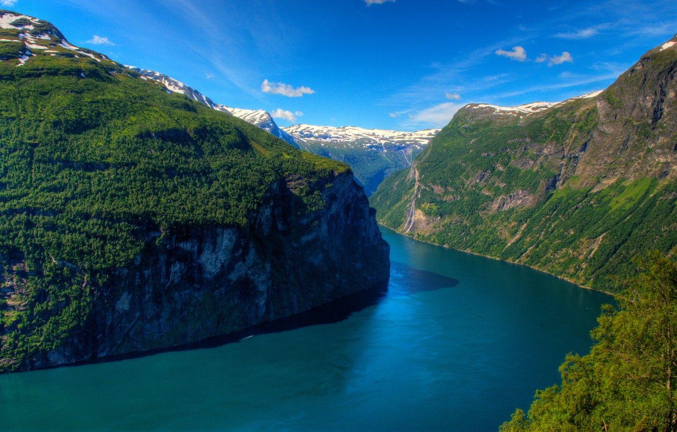 1332x850 Wallpaper the sky, trees, mountains, rocks, Norway, Sunny