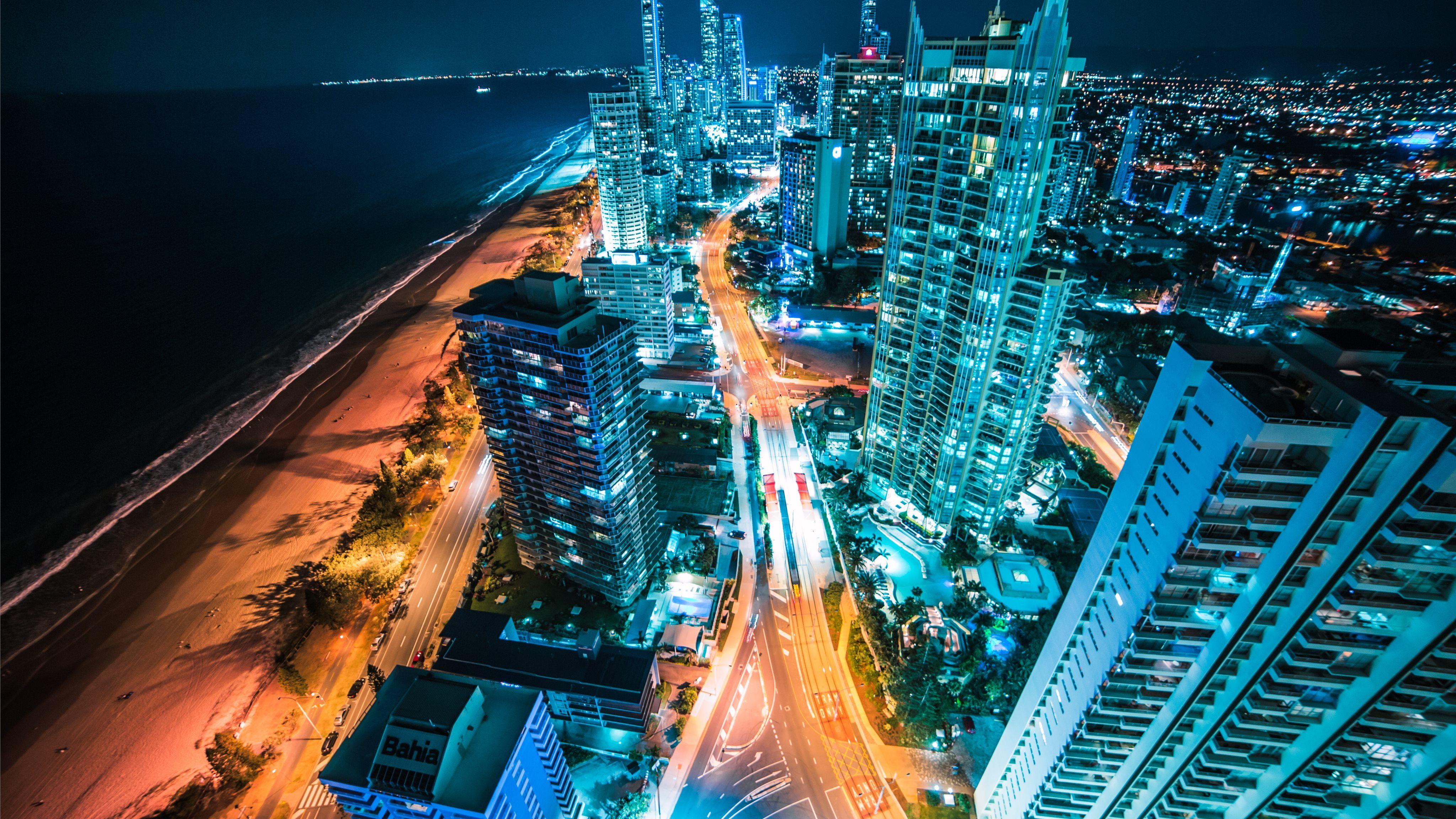 4096x2304 Gold Coast Australia Mac Wallpaper Download
