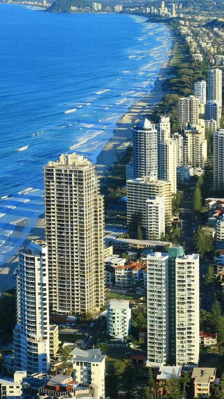 750x1334 Gold Coast Australia Beach Line iPhone 6 Wallpaper HD
