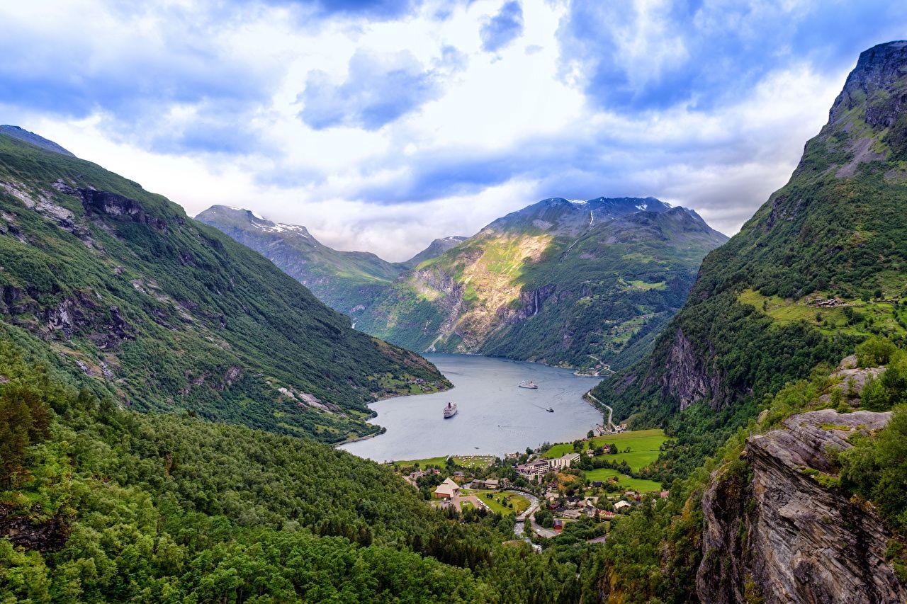 1280x853 Desktop Wallpaper Norway Geiranger Fjord Nature Mountains