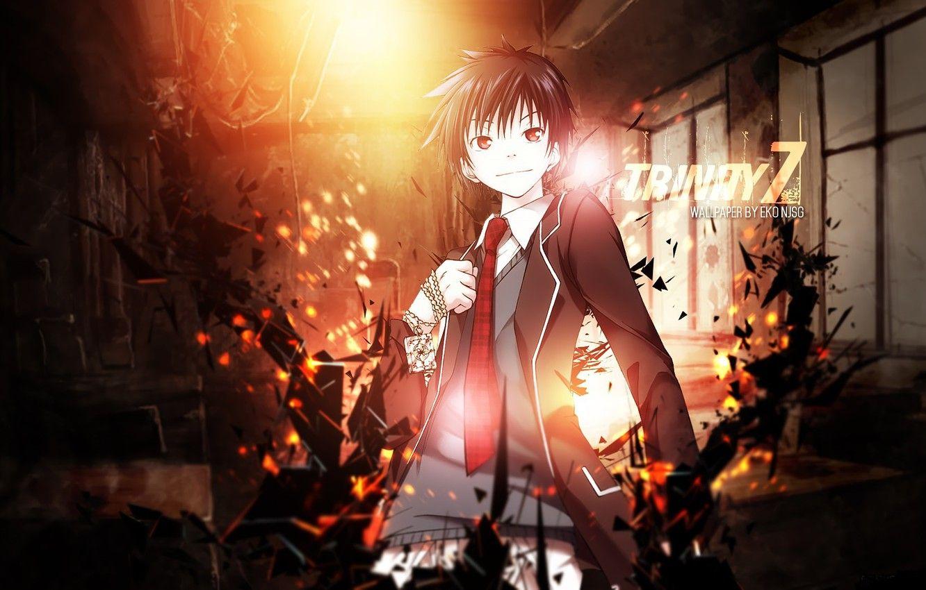1332x850 Wallpaper background, guy, Trinity Seven, student image
