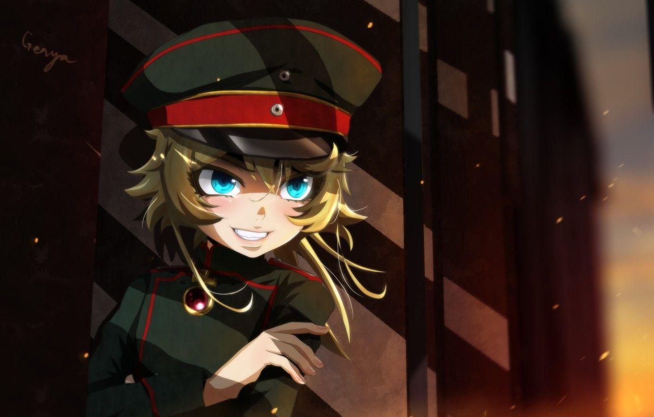 1332x850 Wallpaper girl, form, anime, art, Youjo Senki, Tanya