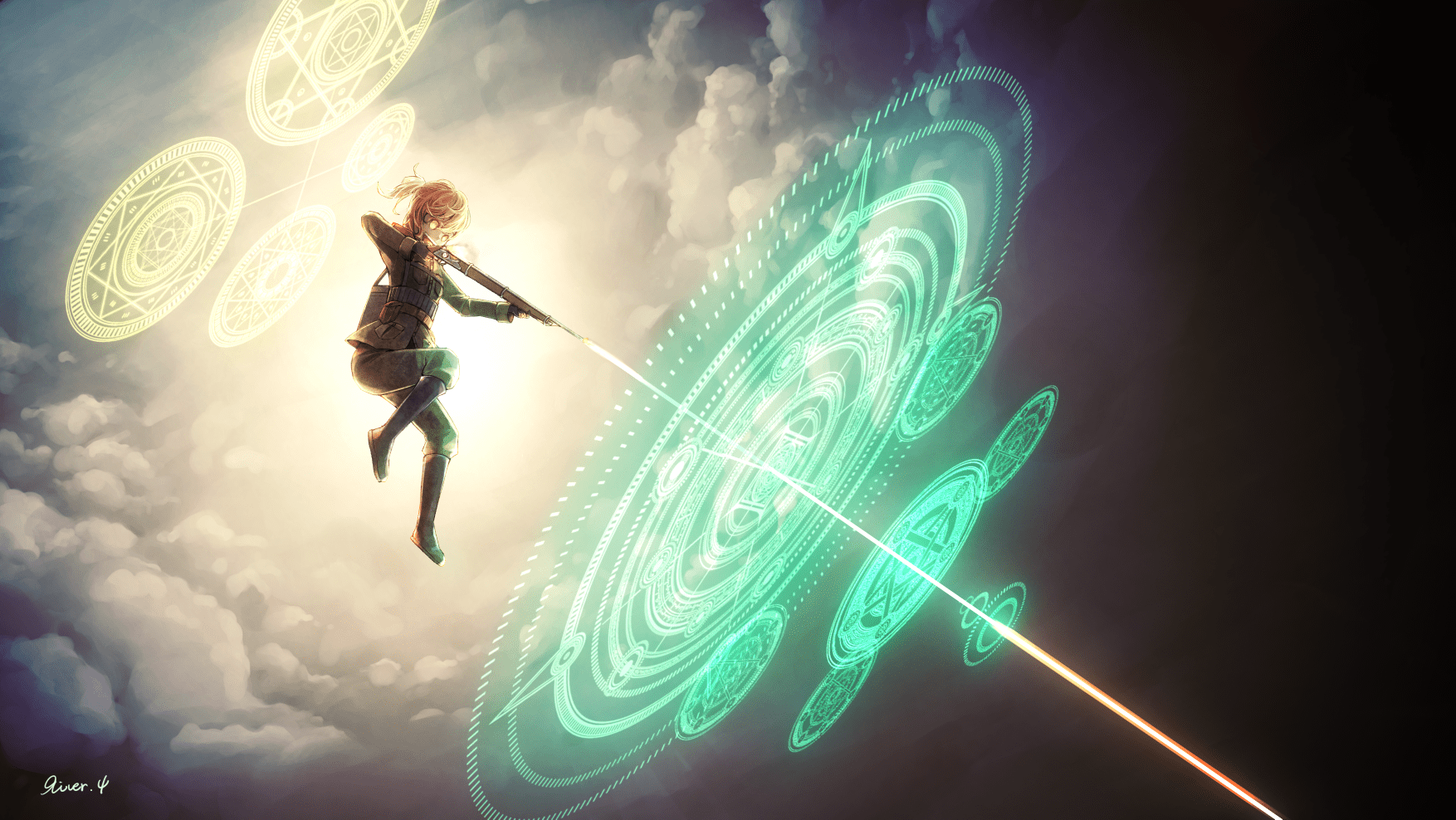 1754x988 #Youjo Senki, #magic, #Tanya Degurechaff, #military