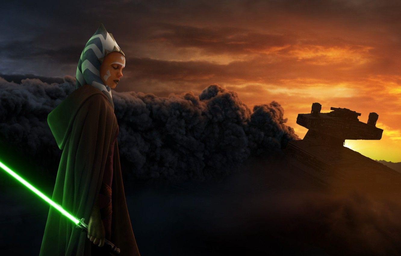 1332x850 Wallpaper Smoke, Cloak, Star wars, Lightsaber, Star wars