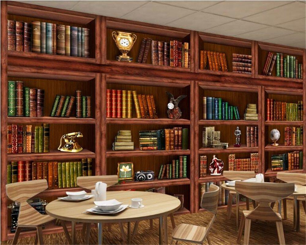 1000x800 US $8.85 41% OFF. beibehang Decorative Painting Three Dimensional Wallpaper Living Room Shelves Bookcase 3D Background Wall Painting Papier Peint In