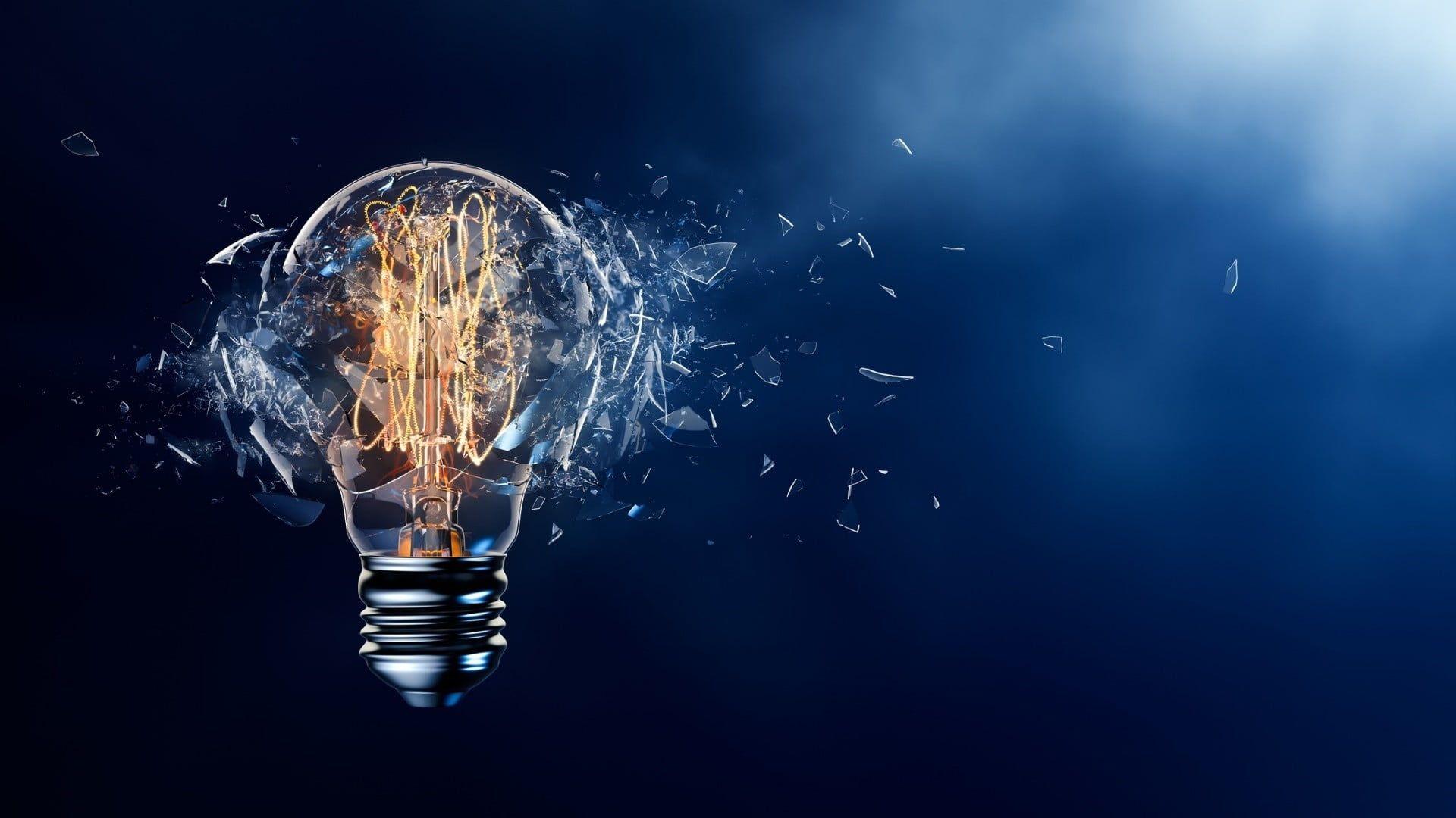 1920x1080 Electric bulb illustration, digital art, lightbulb, broken