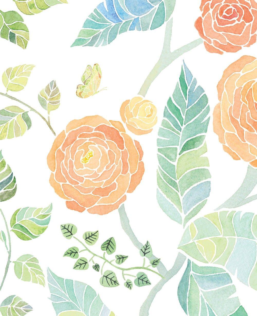 1000x1228 Spring Garden Flowers Wallpaper and Stick