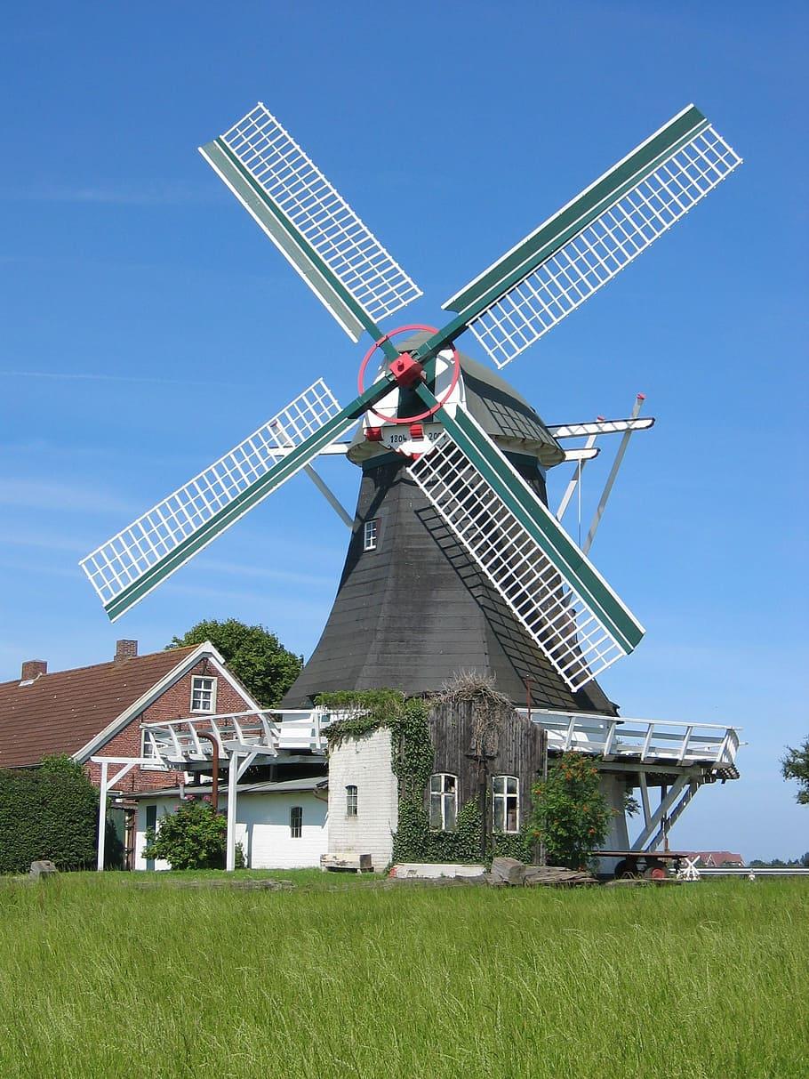 910x1213 HD wallpaper: windmill, north sea, building, grind, flour