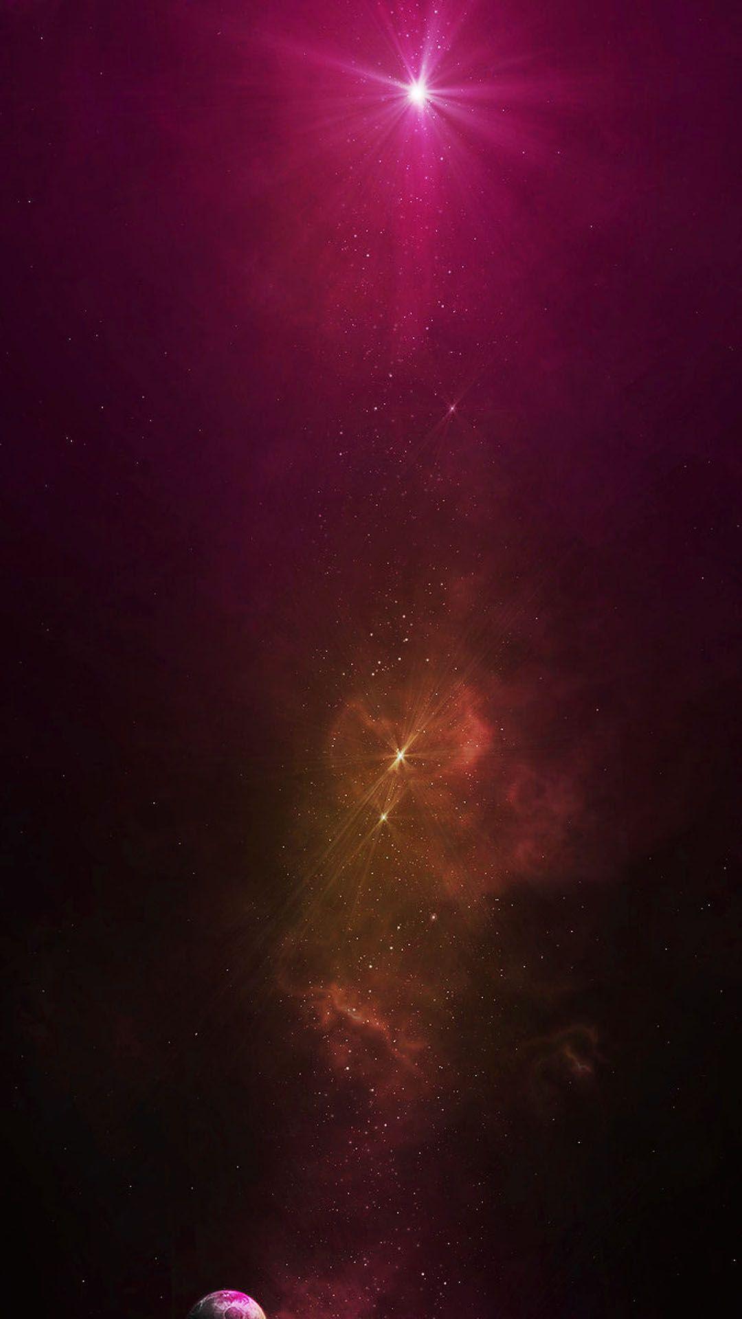 1080x1920 Orange Galaxy Dust Purple Star Android Wallpaper free download