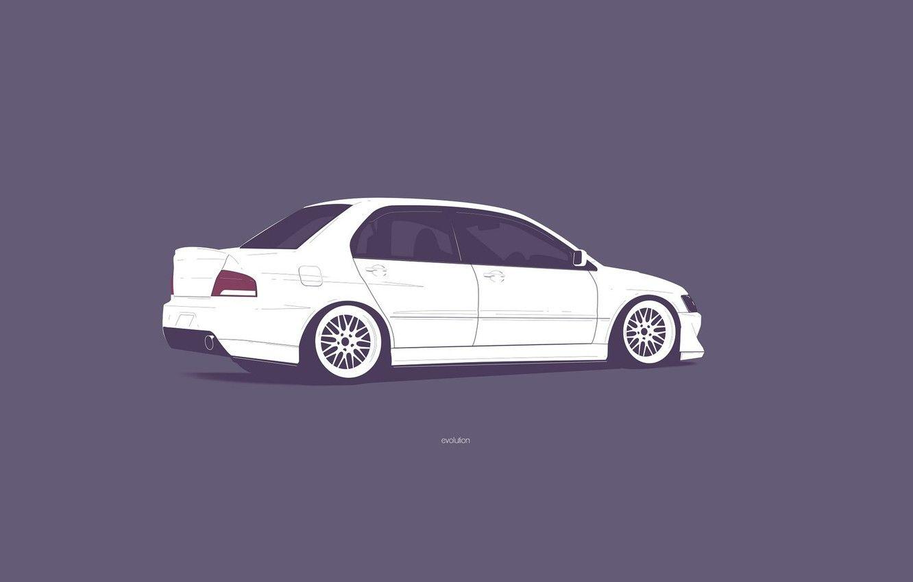 1332x850 Hình nền Mitsubishi, Lancer, Sự tiến hóa 9, Tối giản