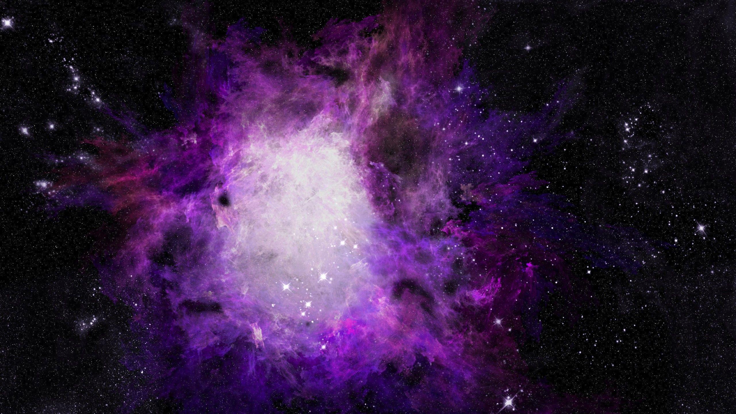 2560x1440 Purple star nebula wallpaper and image, picture, photo