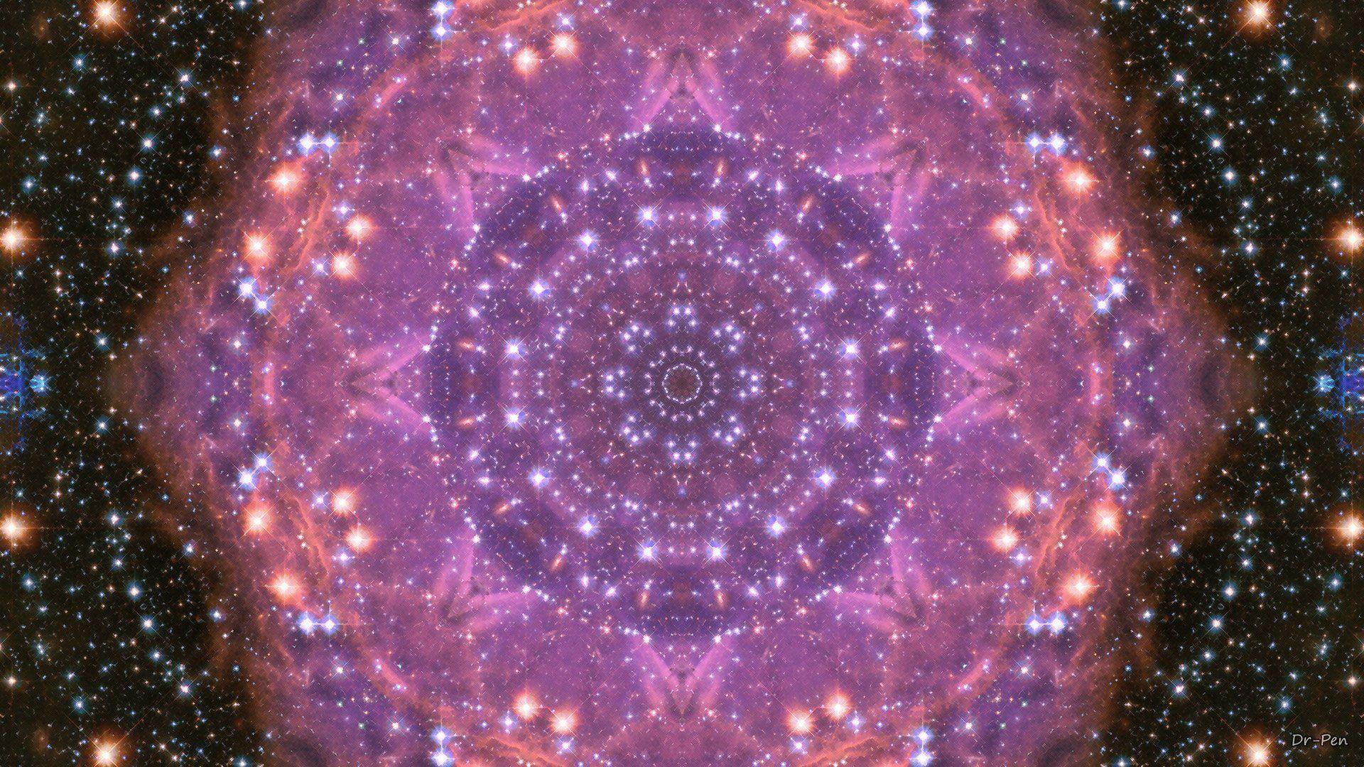 1920x1080 Vivid Purple Star Space Mandala Full HD Wallpaper and Background