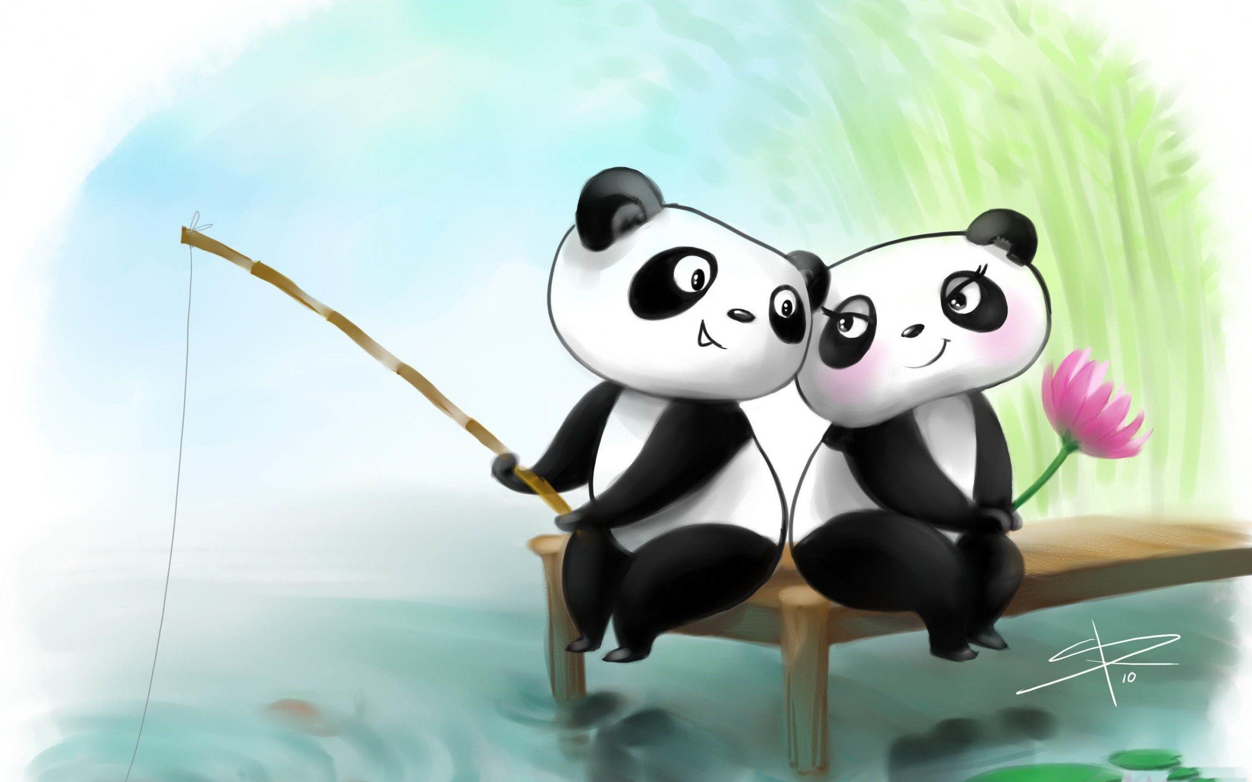 Kawaii Cute Panda Wallpapers Top Free Kawaii Cute Panda Backgrounds Wallpaperaccess