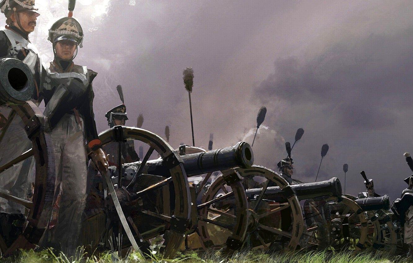 1332x850 Wallpaper morning, art, soldiers, the battle, painting