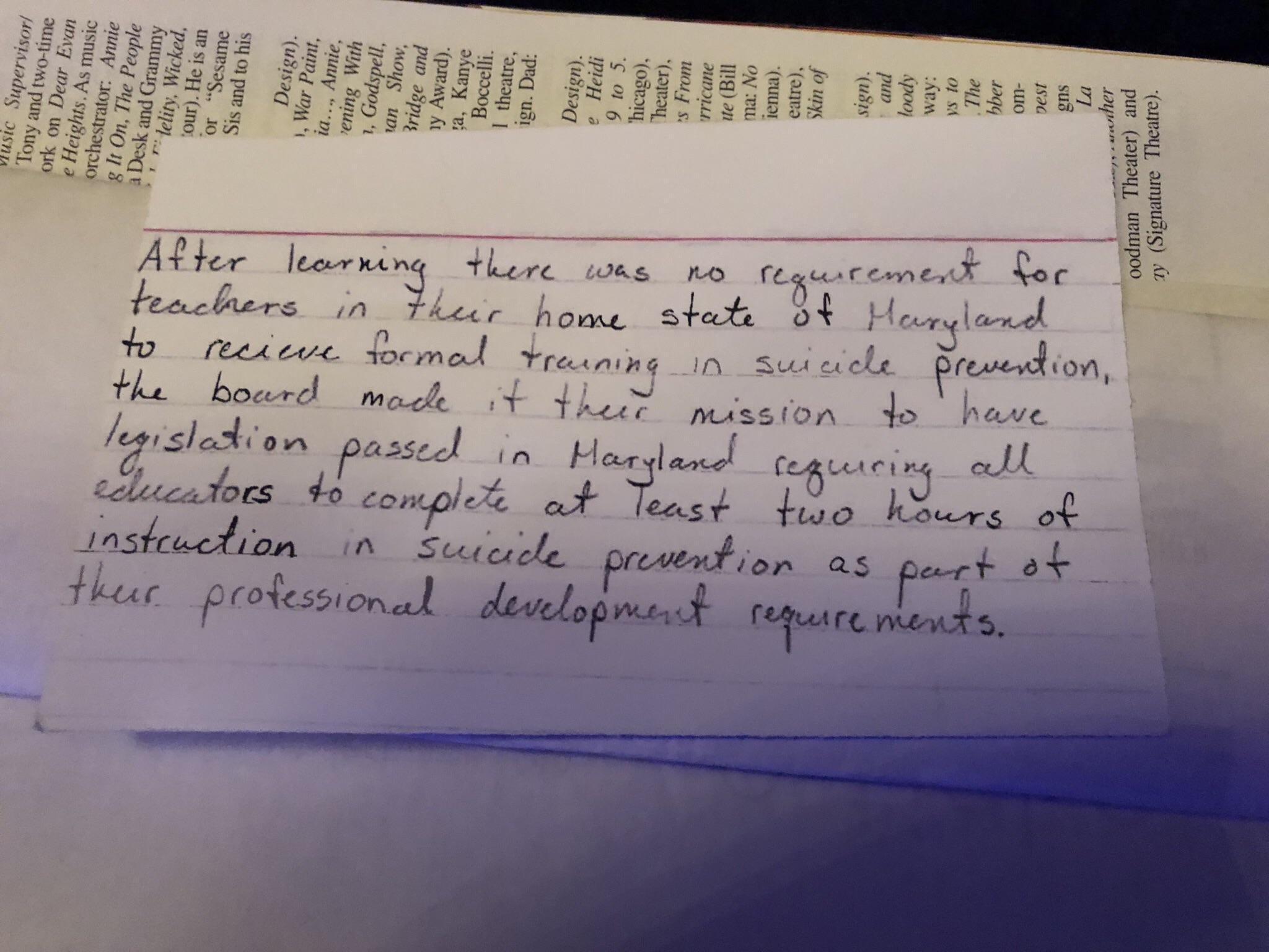 2048x1536 A prop index card from Evan's speech fell into the audience