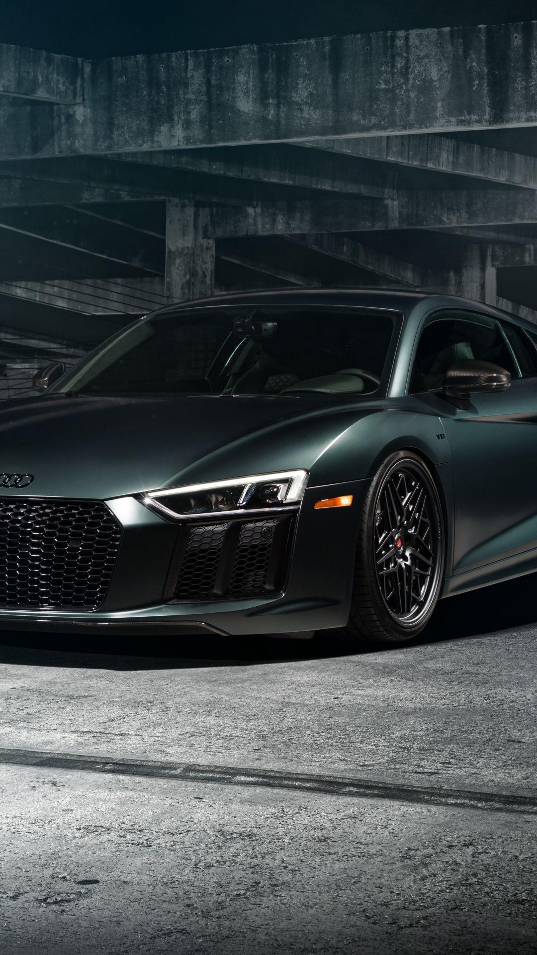 1080x1920 Download 1080x1920 wallpaper audi r dark green, sports car