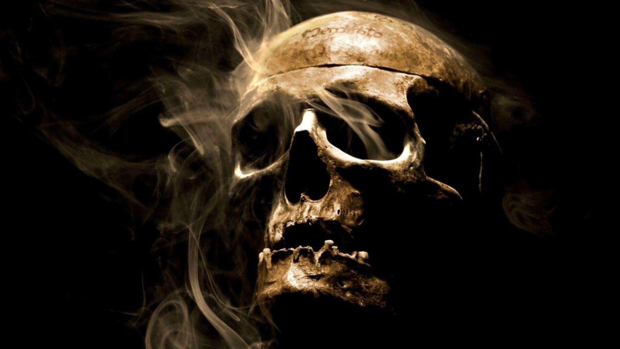 2048x1152 Smoke Skull Wallpaper