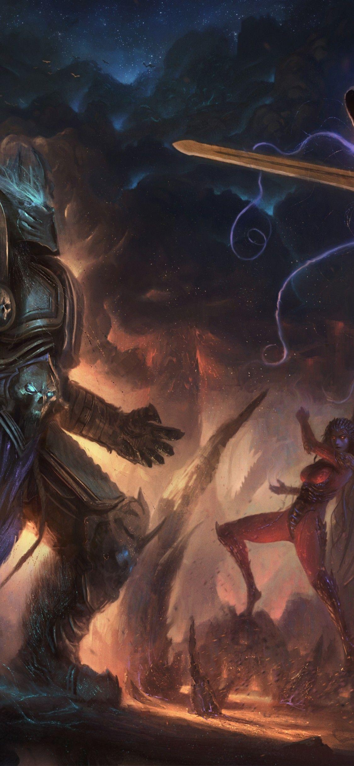 1125x2436 Download 1125x2436 Sarah Kerrigan, Illidan Stormrage, World