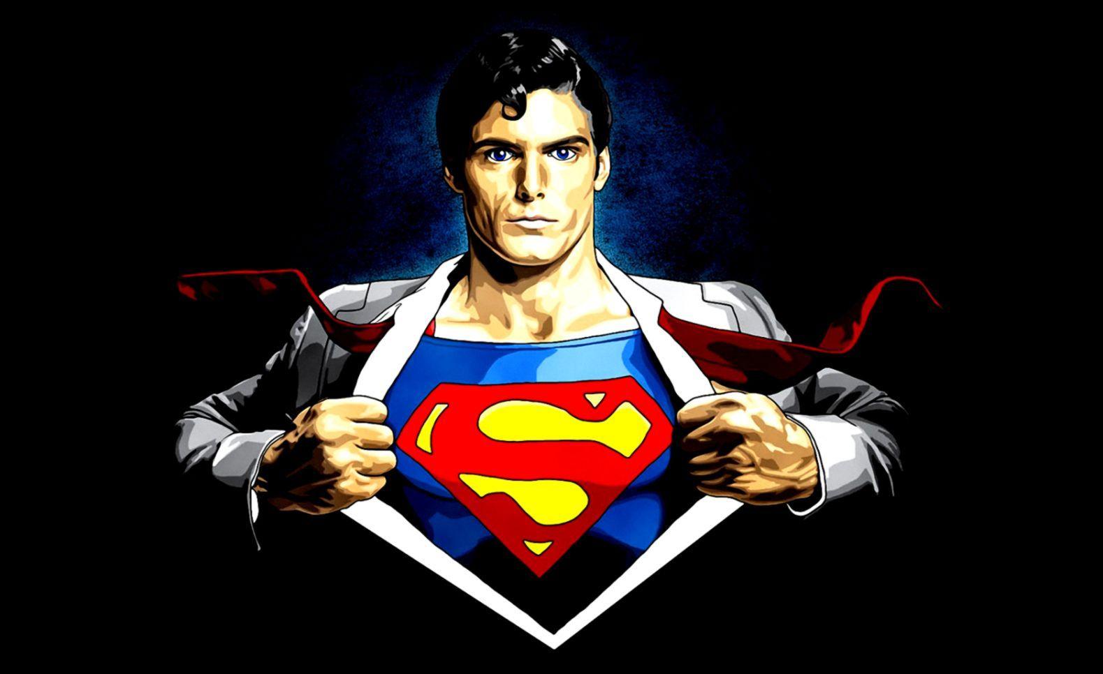 1579x966 Superman Heros Cartoon Logo Wallpaper HD