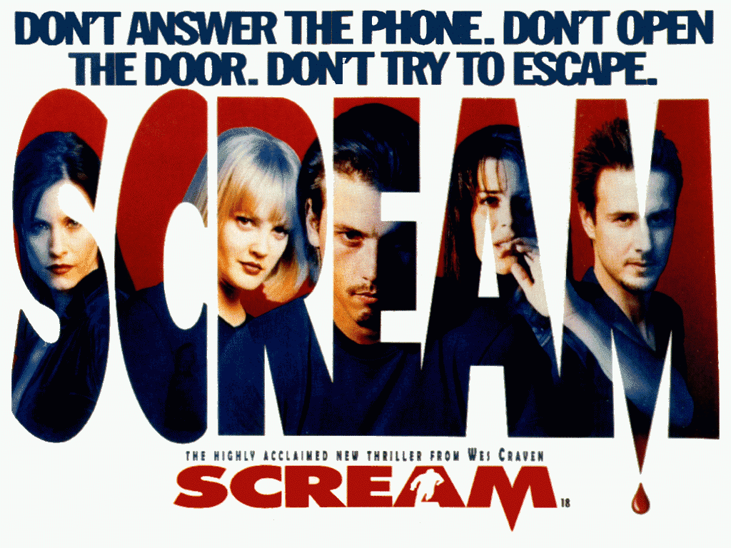 1024x768 Scream Horror Wallpaper