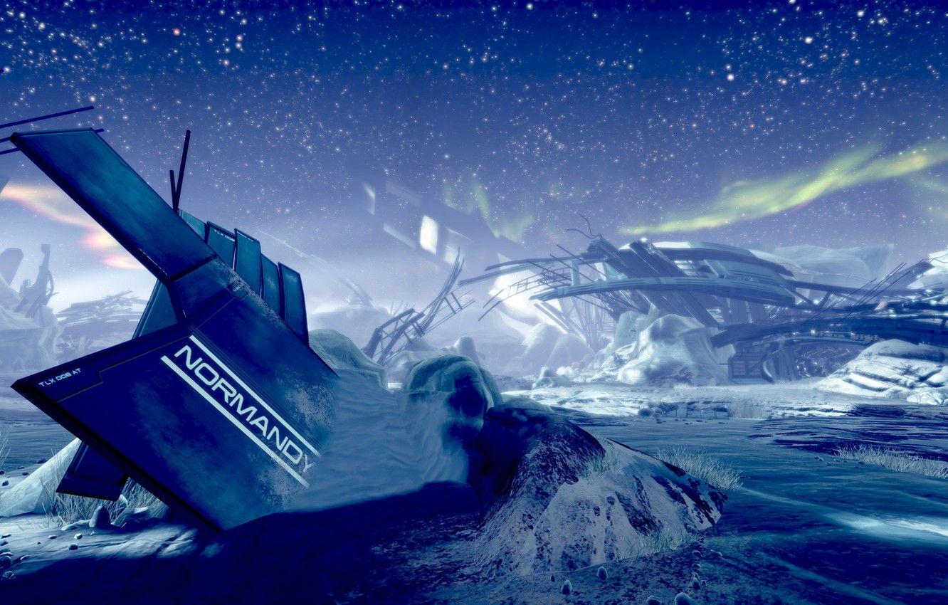 1332x850 Wallpaper space, stars, snow, ship, planet, the crash