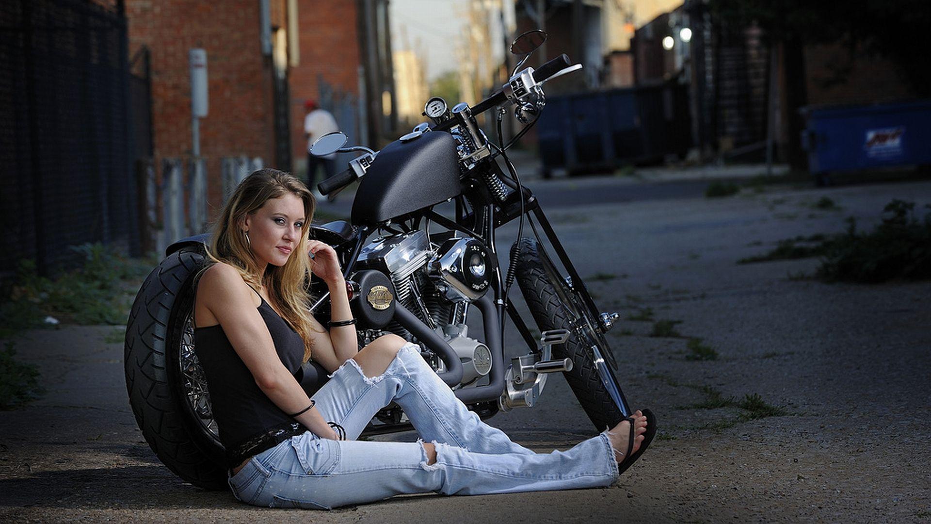 1920x1080 Chicks and Choppers Free Wallpaper