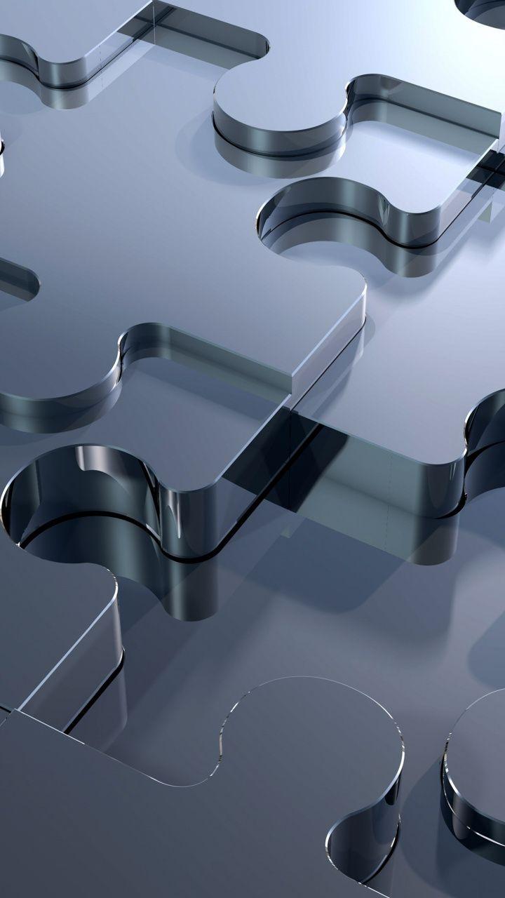 720x1280 3D, silver, missing piece, puzzle, pieces board, 720x1280