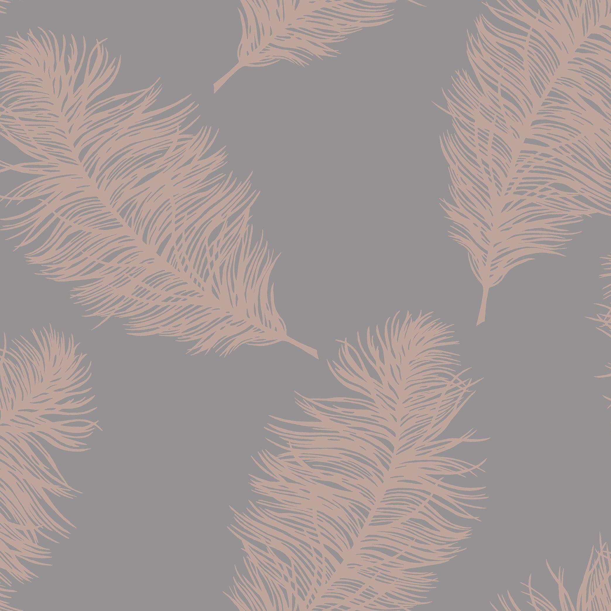 2087x2087 Holden Statement Wallpaper Feather Grey and Rose Gold