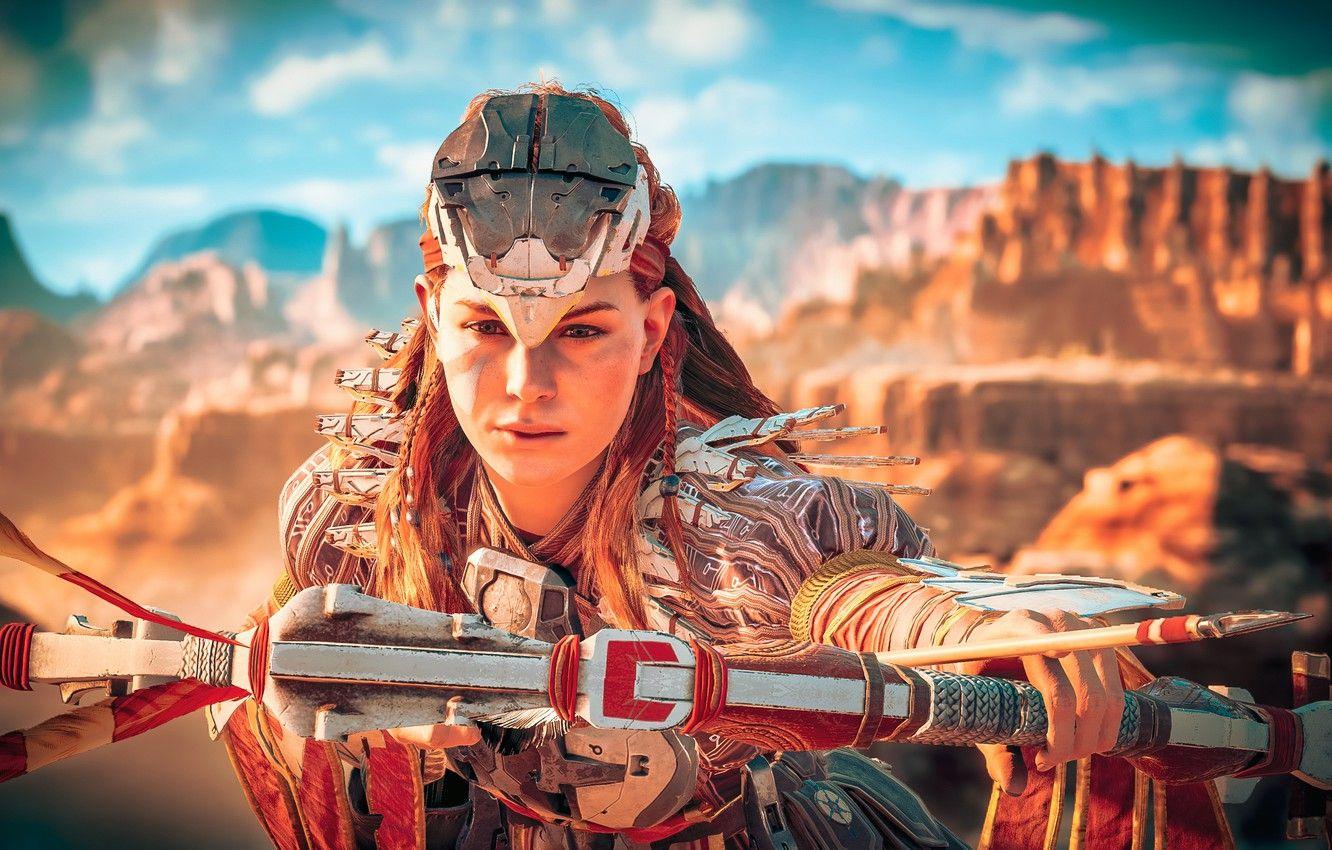 1332x850 Wallpaper girl, bow, Aloy, Horizon Zero Dawn image for desktop, section игры