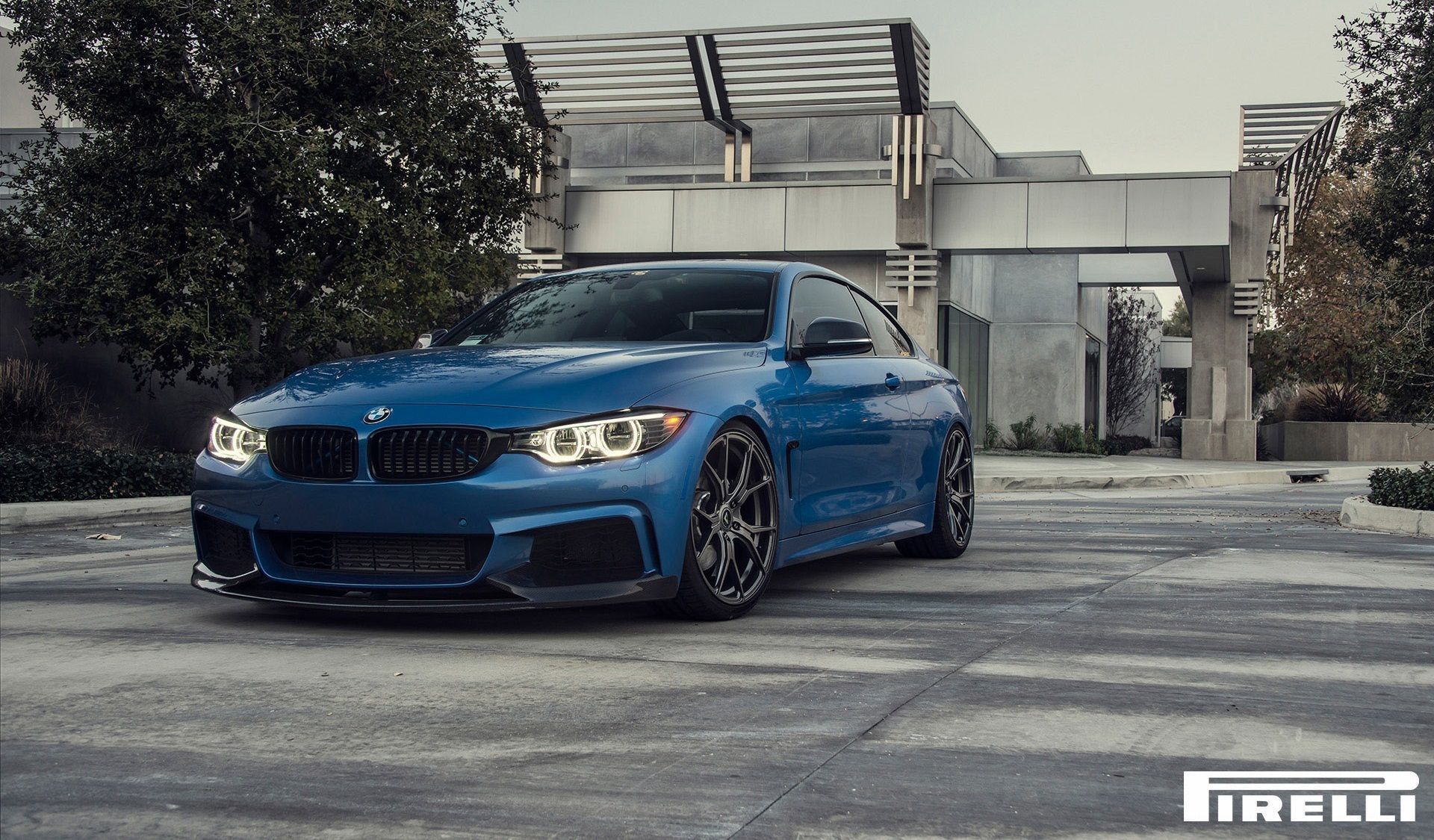1920x1125 Wallpaper BMW, Blue, Front, Vorsteiner