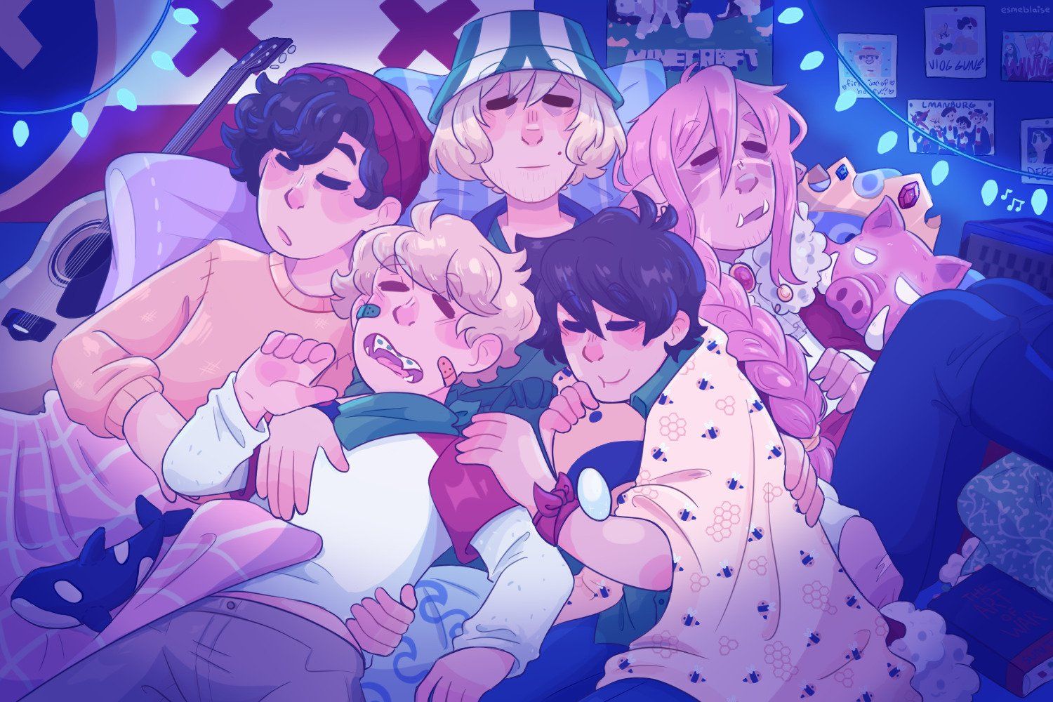 1500x1000 sleepy, minecraft fan art, minecraft art