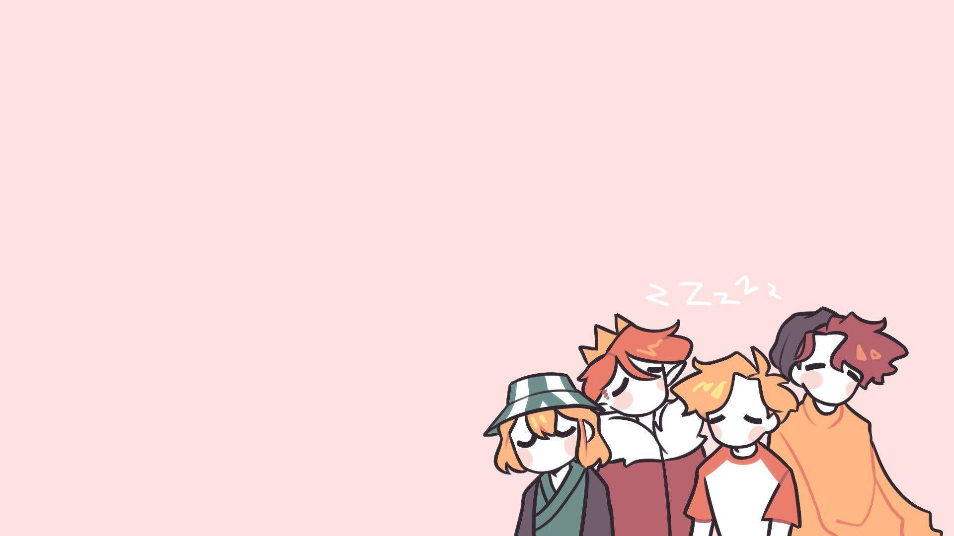 1920x1080 Cute Mcyt Sleeping Characters Wallpaper
