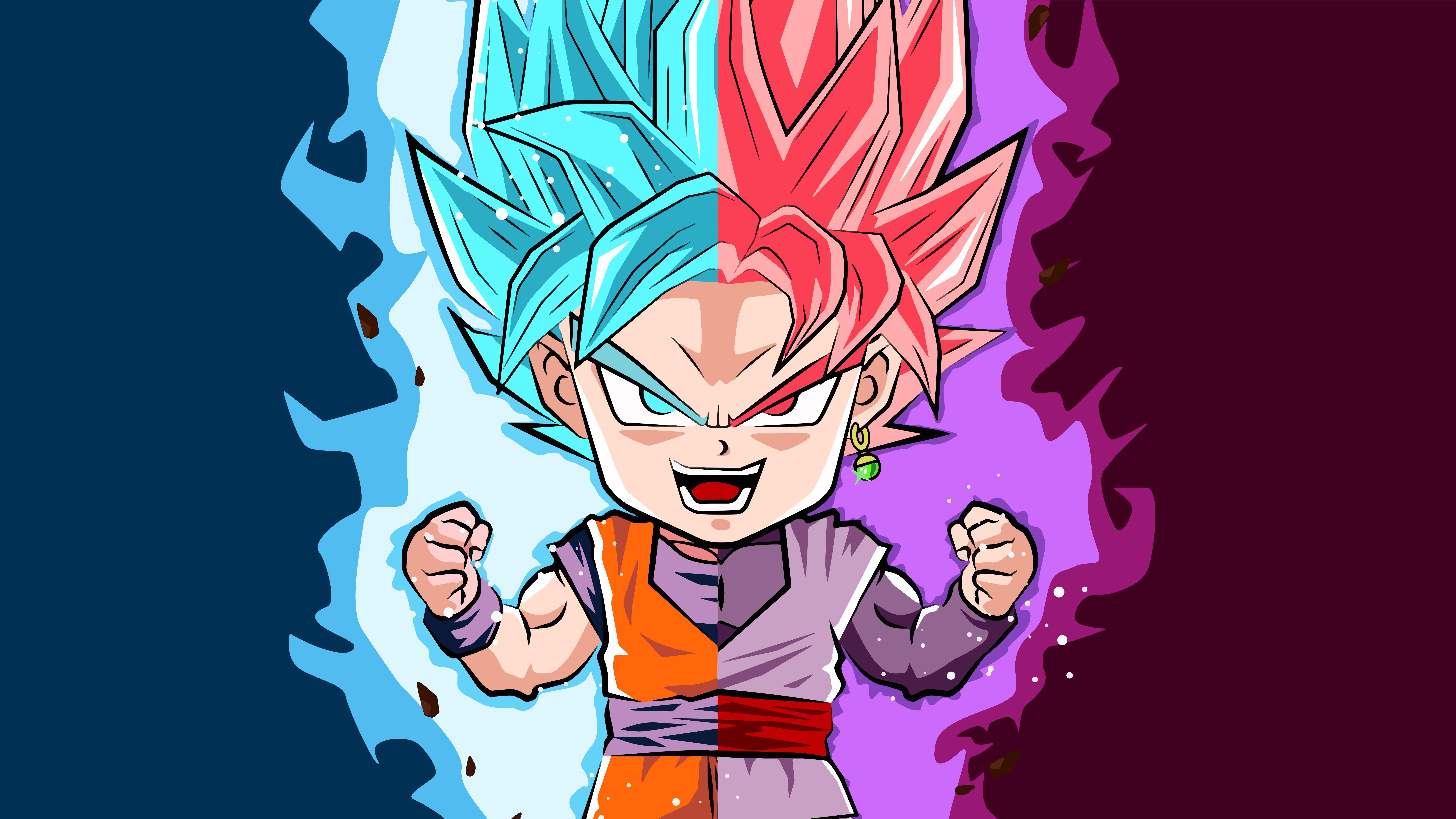 7680x4320 Art Dragon Ball Super Goku and Black Goku Anime Wallpaper 8k Ultra