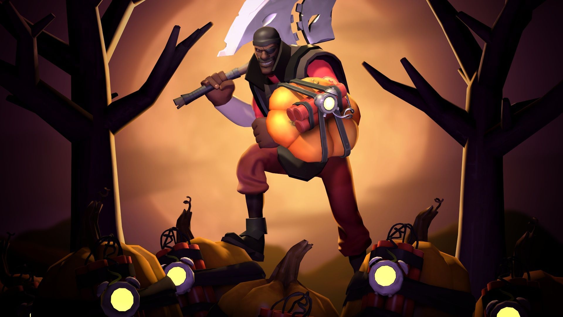 1920x1080 Halloween Demoman Weapon