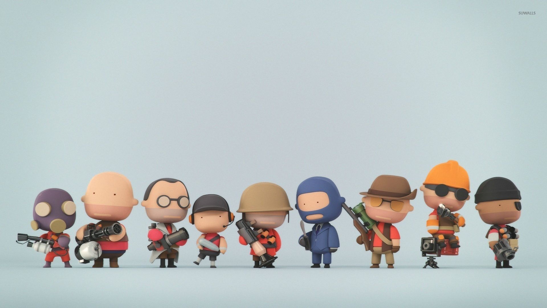 1920x1080 Team Fortress 2 miniature characters