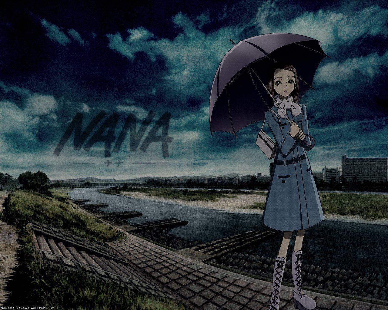 1280x1024 hachi nana nana (series) umbrella