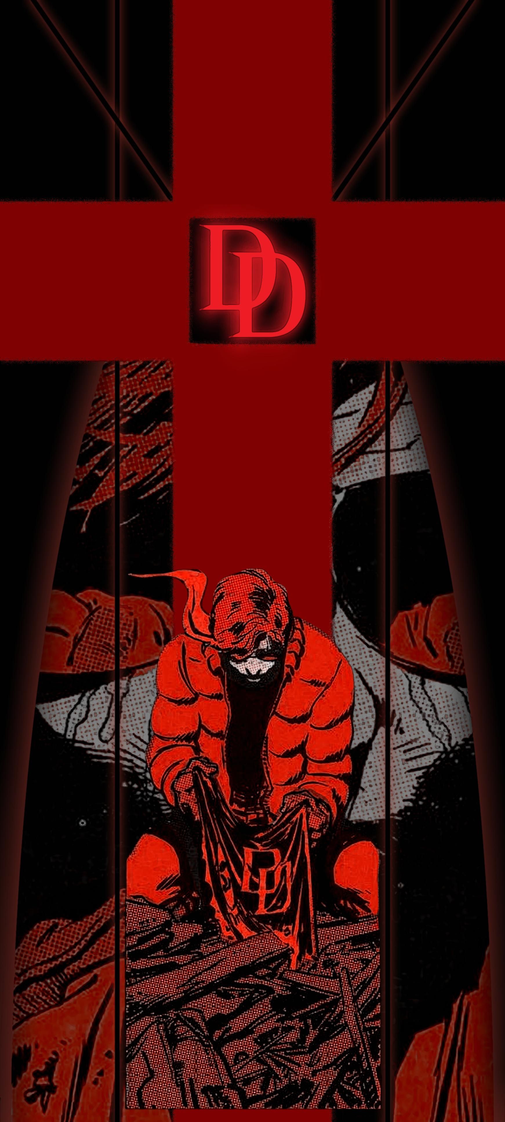 1742x3872 phone wallpaper of Daredevil Born Again