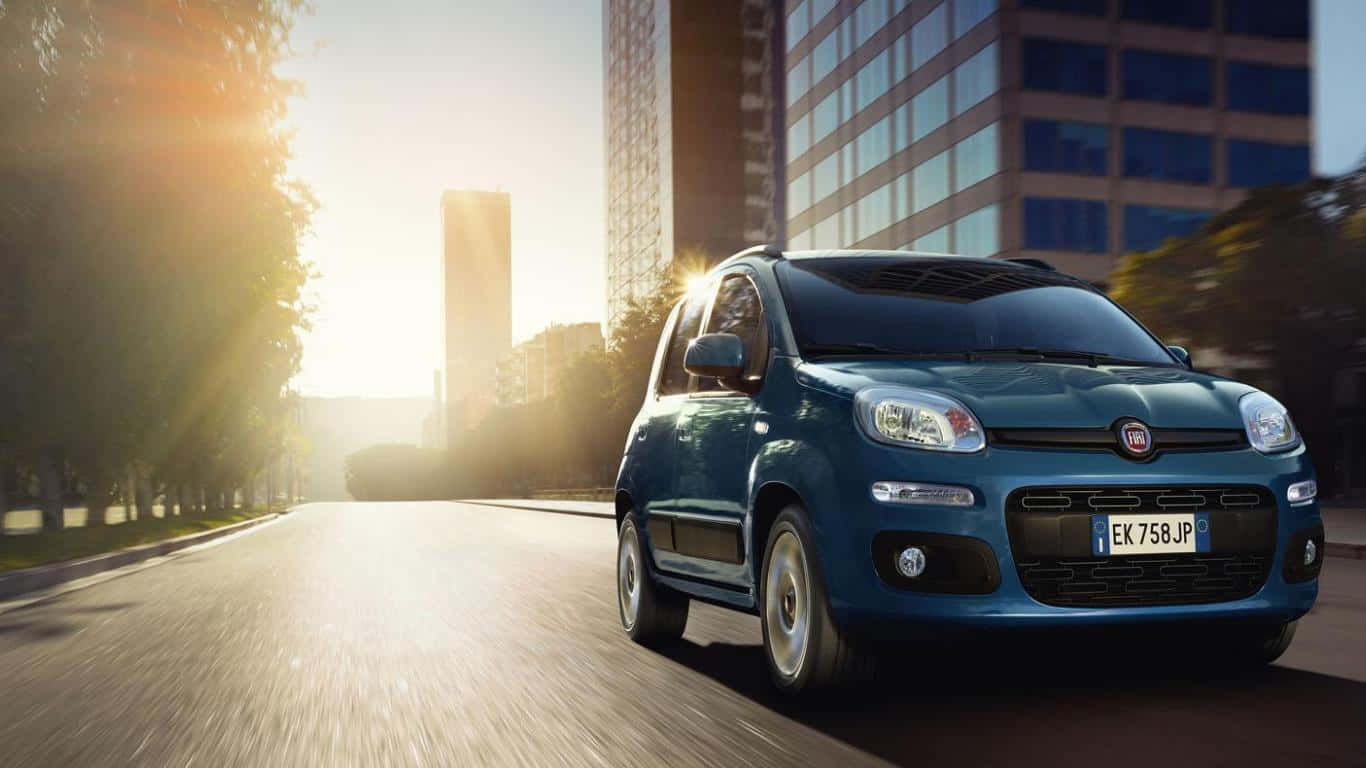 1366x768 Download A sleek, silver Fiat Panda
