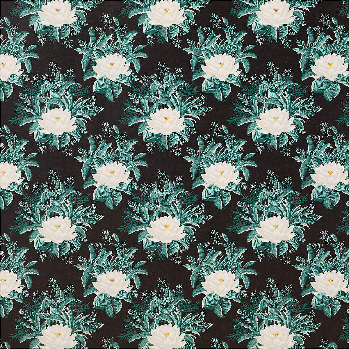 1200x1200 Black and Teal Lotus Wallpaper