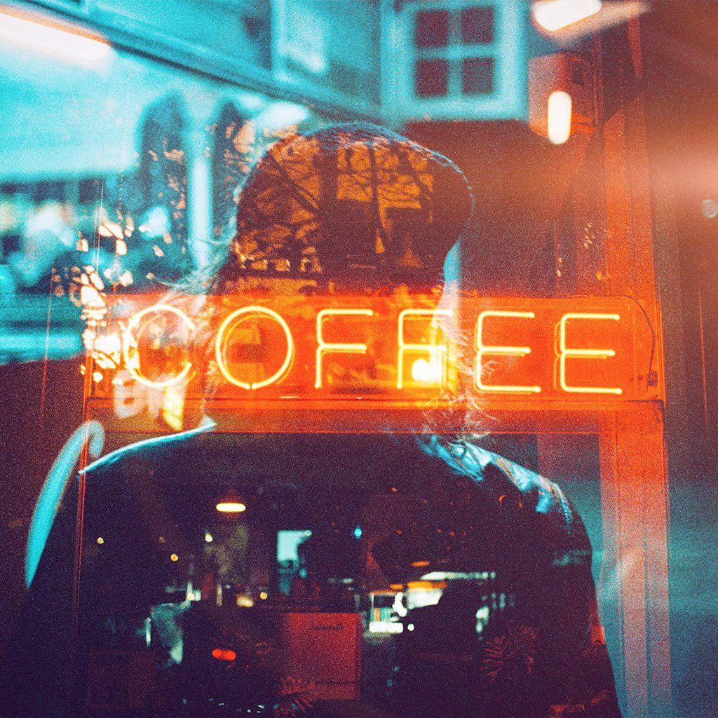 1024x1024 I Love Papers. coffee neon sign night illustration art flare