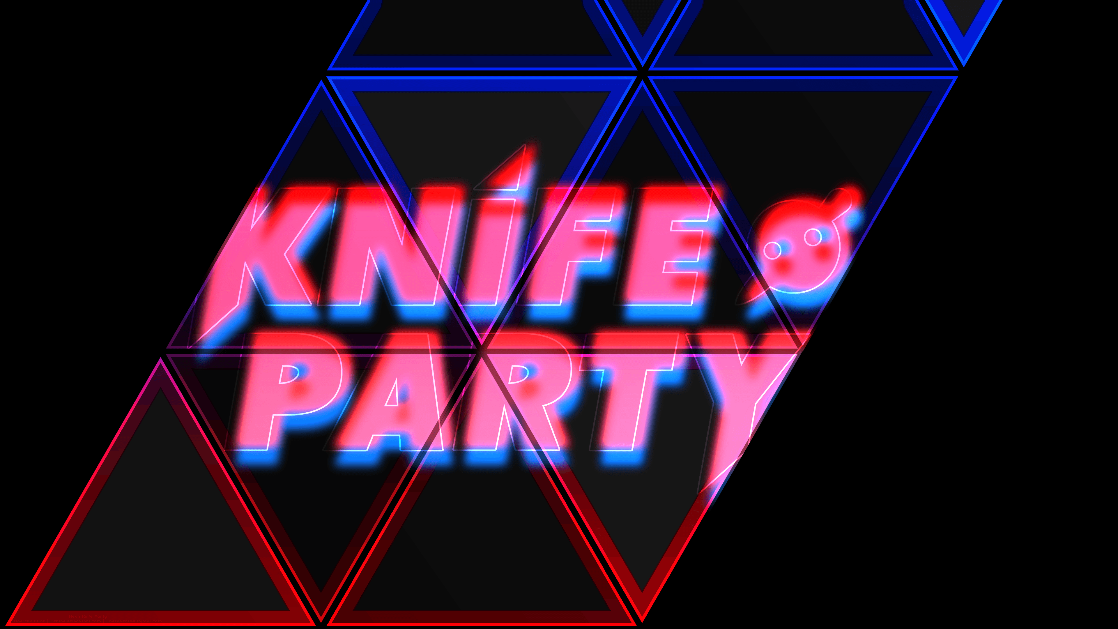 3840x2160 Neon Knife Party (4k Wallpaper)