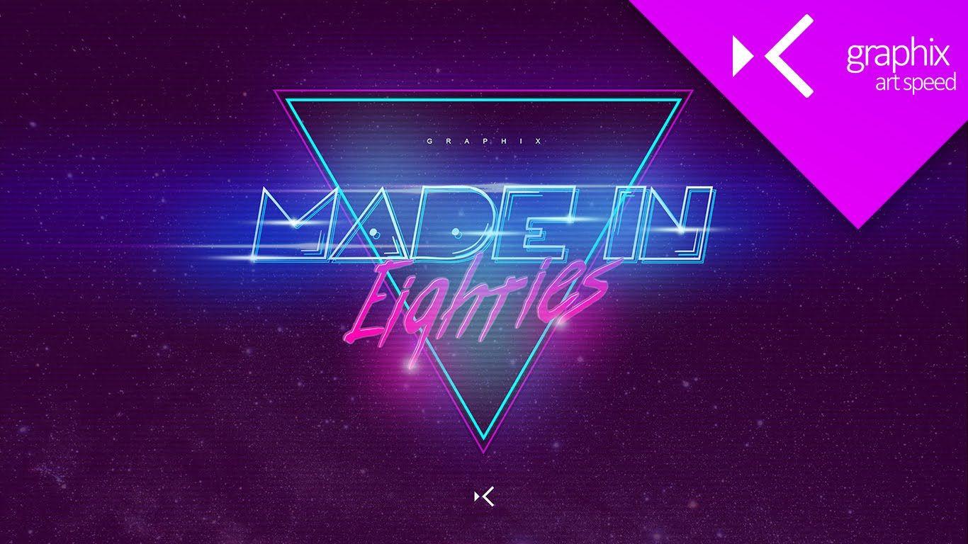1366x768 Made in 80s Wallpaper Speed Graphic Design Concept. Photohop